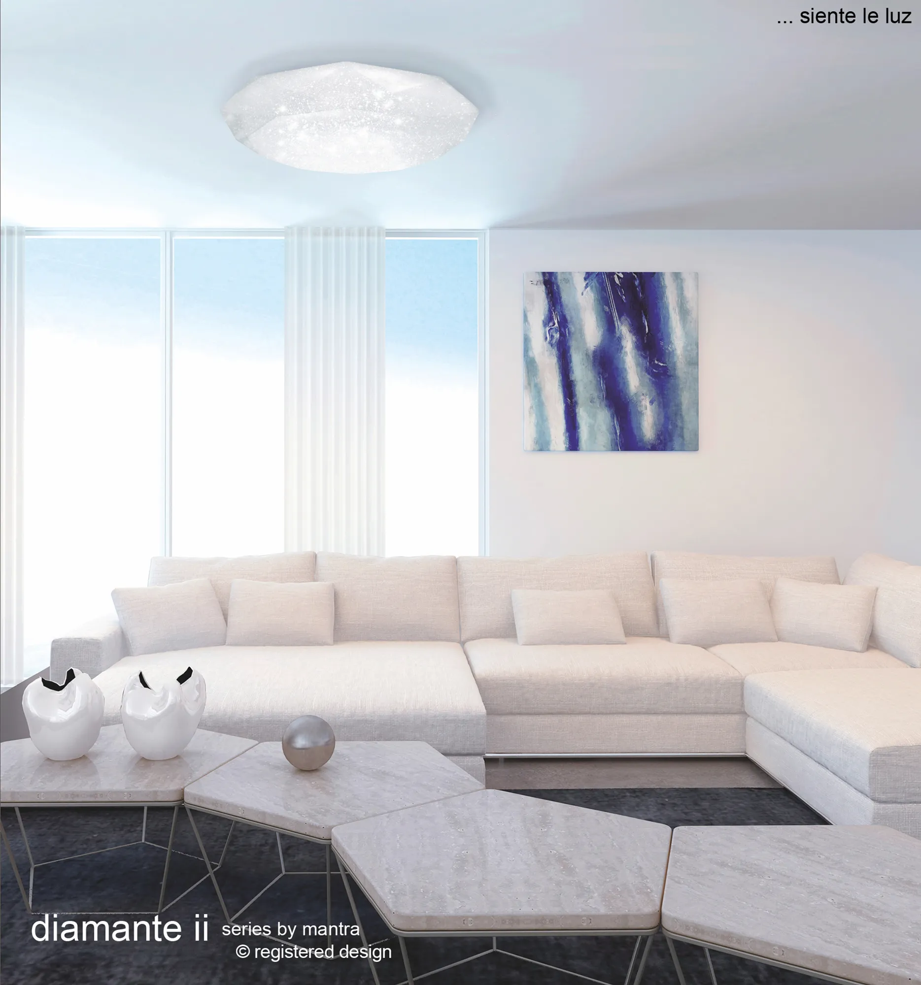 Diamante Ceiling Lights Mantra Fusion Flush Fittings